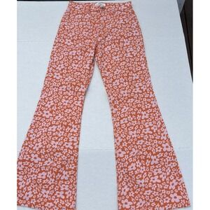 Cotton On Orange Floral Flare Jeans